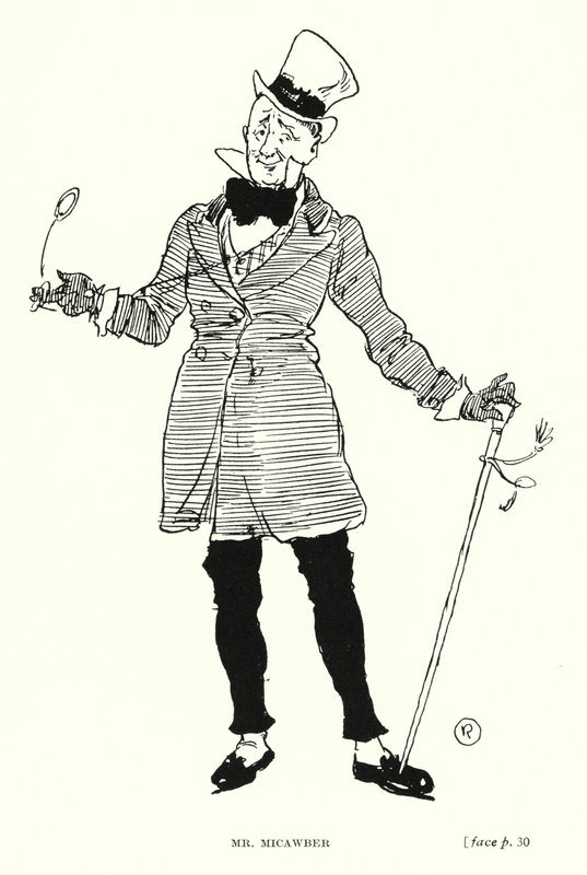 Postać Dickensa: Pan Micawber (lito) autorstwa Captain Edward Henry Handley Read