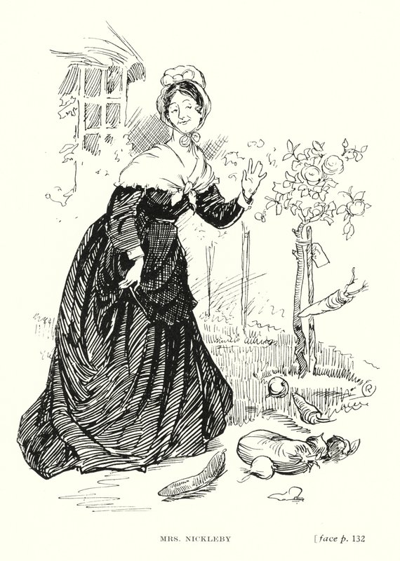 Postać Dickensa: Pani Nickleby (lito) autorstwa Captain Edward Henry Handley Read