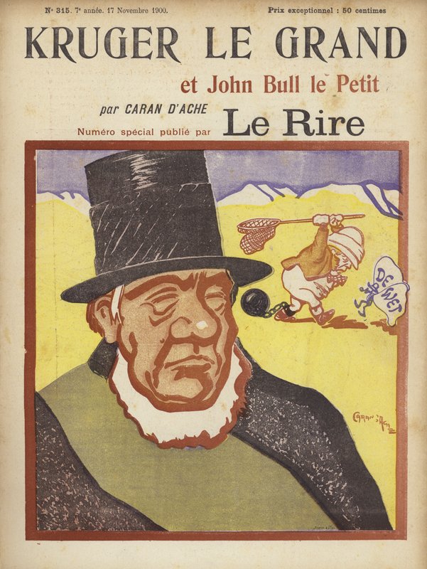 Paul Kruger, ilustracja do Le Rire autorstwa Caran d Ache