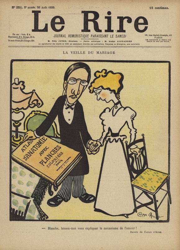 Wigilia małżeństwa, ilustracja do Le Rire autorstwa Caran d Ache