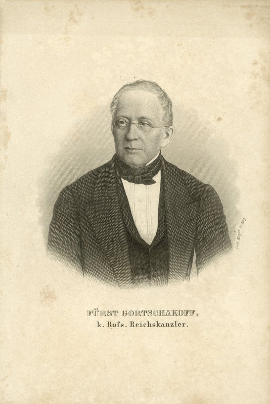 Książę Aleksander Gorczakow, rosyjski mąż stanu (lito) autorstwa Carl (after) Mayer