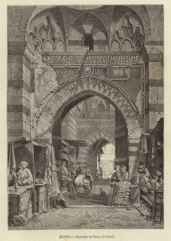 Egipt – Wejście do Khan el-Khalili autorstwa Carl Friedrich Heinrich Werner