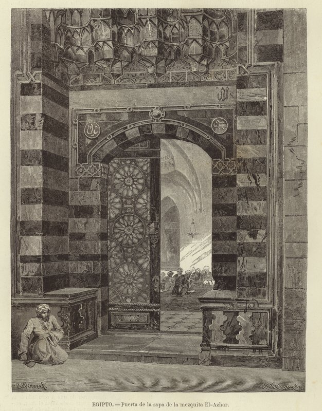 Egipt - Brama do meczetu Al-Azhar autorstwa Carl Friedrich Heinrich Werner