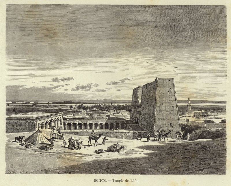 Egipt – Świątynia Edfu autorstwa Carl Friedrich Heinrich Werner