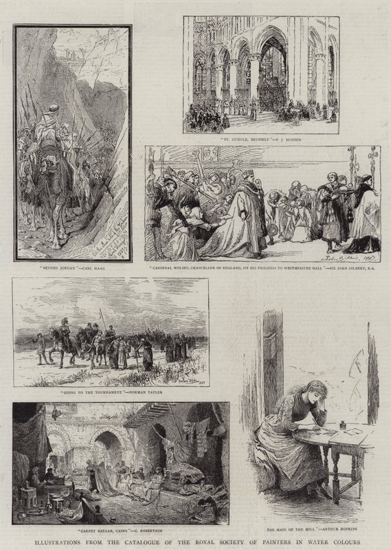 Ilustracje z Katalogu Królewskiego Towarzystwa Malarzy w Kolorach Wodnych autorstwa Carl Haag