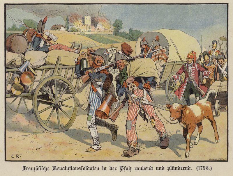Żołnierze francuscy rabują i plądrują Palatynat autorstwa Carl Röchling