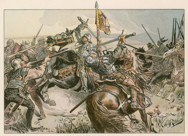 Albert Achilles w bitwie z Norymbergą w 1449 roku. autorstwa Carl Rohling