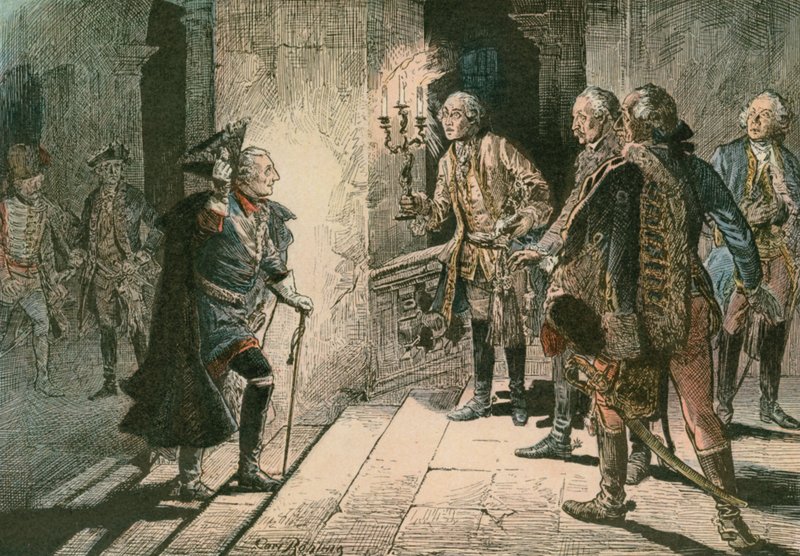 Fryderyk Wielki (1712-1786) na zamku Lissa w wieczór bitwy pod Leuthen w 1757 roku autorstwa Carl Rohling