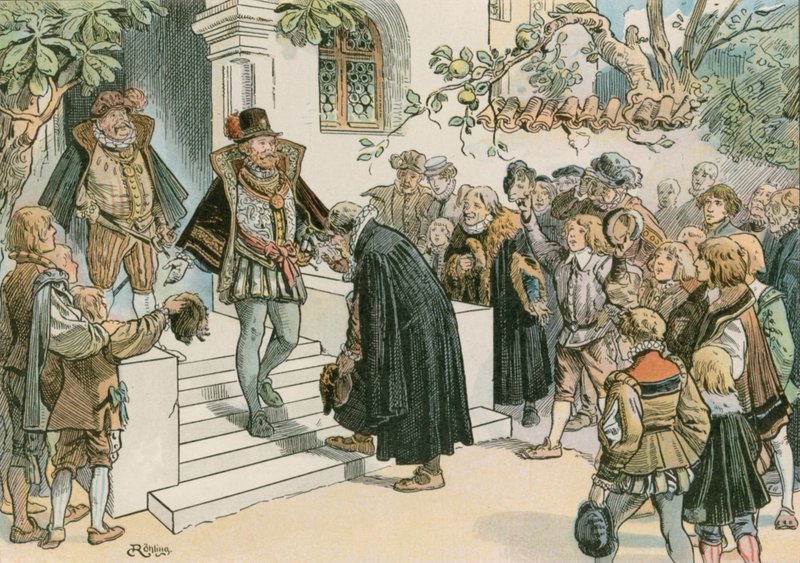 Joachim Friedrich otwiera gimnazjum Joachimsthalsches Gymnasium w 1607 r. autorstwa Carl Rohling
