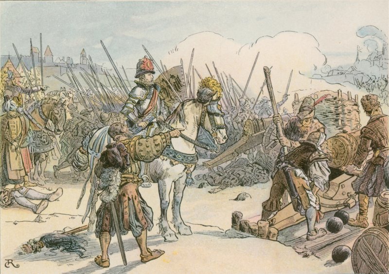 Joachim II prowadzący bitwę w wojnach tureckich w 1542 r. autorstwa Carl Rohling