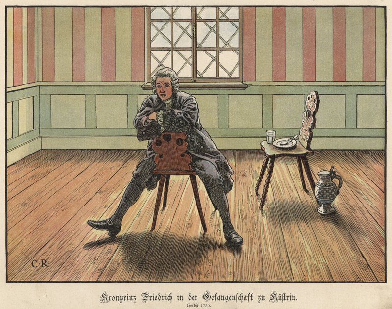 Książę koronny Fryderyk pruski uwięziony w Kustrin, 1730 autorstwa Carl Röchling