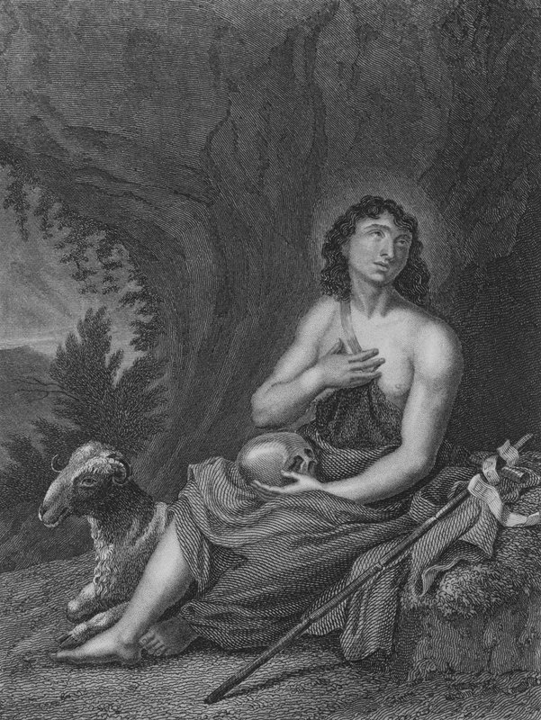 St John in the Wilderness (rycina) autorstwa Carlo Cignani