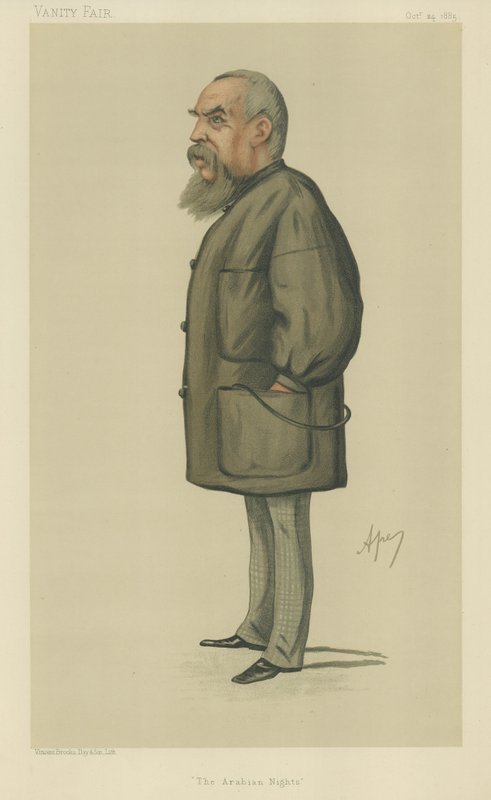 Kapitan Sir Richard Francis Burton (kolor lito) autorstwa Carlo Pellegrini