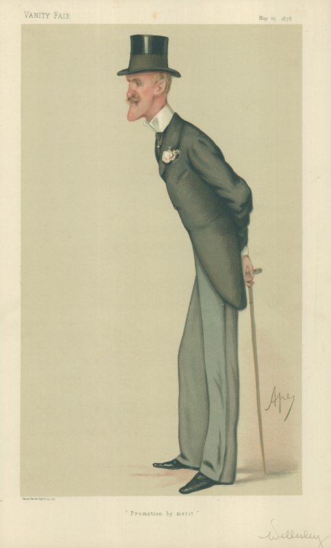 Pułkownik The Hon Frederick Arthur Wellesley, Awans według zasług, 25 maja 1878, komiks Vanity Fair autorstwa Carlo Pellegrini