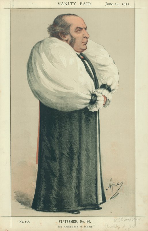 Dr Thomson, The Archbishop of York, The Archbishop of Society, 24 czerwca 1871, komiks Vanity Fair autorstwa Carlo Pellegrini