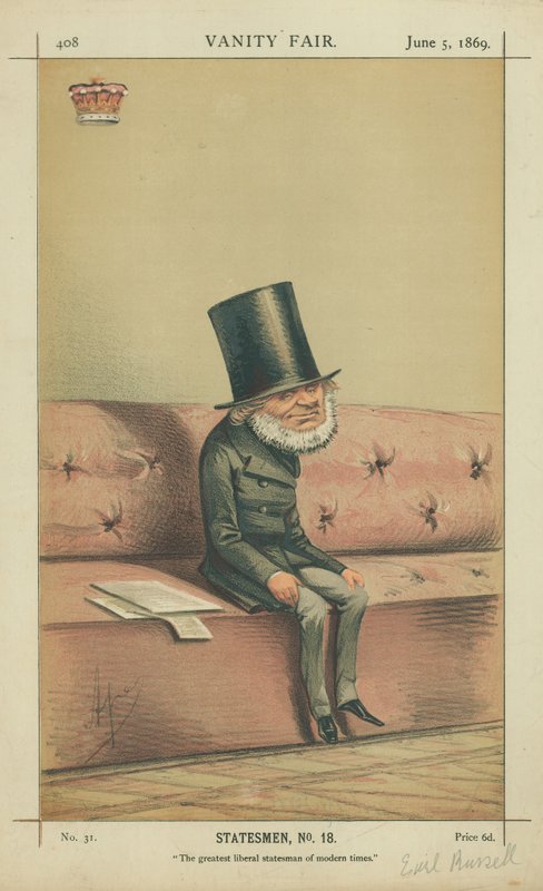 Earl of Russell, The greatest liberal statesmen of modern times, 5 czerwca 1869, komiks Vanity Fair autorstwa Carlo Pellegrini