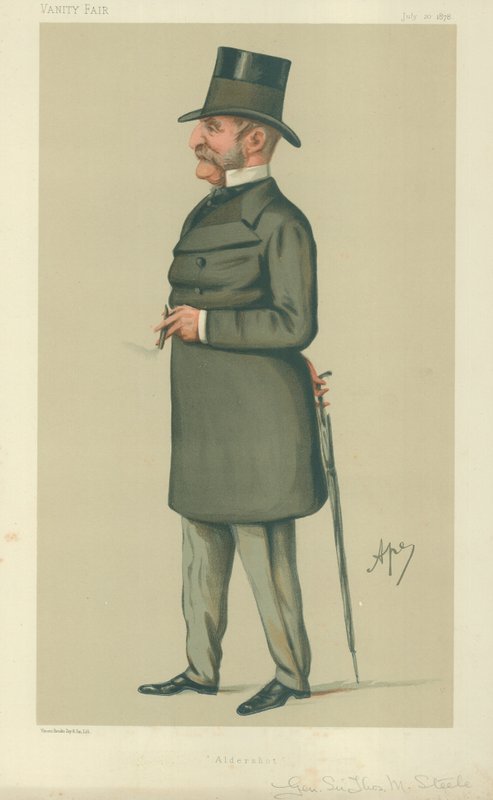 Generał Sir Thomas Montagu Steele, Aldershot, 20 lipca 1878, komiks Vanity Fair autorstwa Carlo Pellegrini
