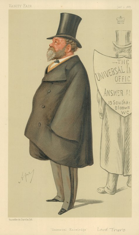 Lord Truro, Wiedza uniwersalna, 1 stycznia 1887, komiks Vanity Fair autorstwa Carlo Pellegrini