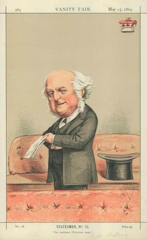 Lord Westbury, An eminent Christian man, 15 maja 1869, komiks Vanity Fair autorstwa Carlo Pellegrini