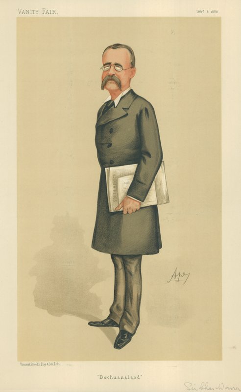 Generał dywizji Sir Charles Warren, Bechuanaland, 6 lutego 1886 r., komiks Vanity Fair autorstwa Carlo Pellegrini