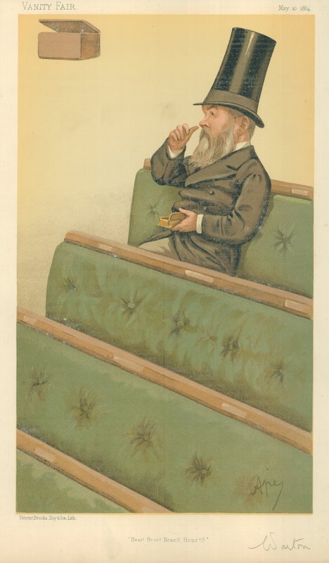 Pan Charles Nicholas Warton, Hear Hear Hear, 10 maja 1884, komiks Vanity Fair autorstwa Carlo Pellegrini