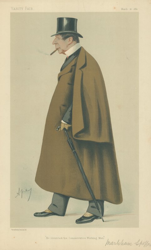 Pan Markham Spofforth, on wynalazł konserwatywnego człowieka pracującego, 20 marca 1880, komiks Vanity Fair autorstwa Carlo Pellegrini