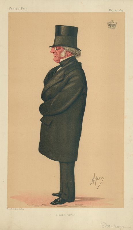 Philip-Henry Stanhope Stanhope, Szlachetny pisarz, 23 maja 1874, komiks Vanity Fair autorstwa Carlo Pellegrini