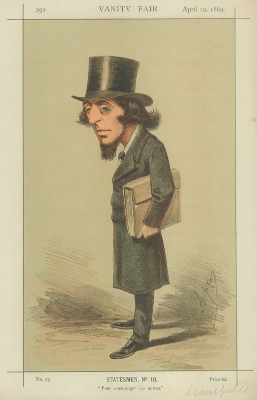 Rt Hon James Stansfeld, Aby zachęcić innych, 10 kwietnia 1869, komiks Vanity Fair autorstwa Carlo Pellegrini