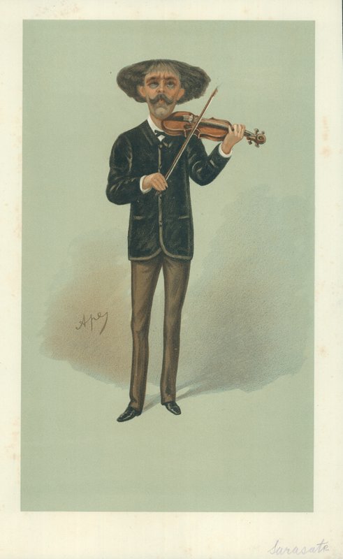 Senor Pablo Martin Meliton Sarasate, 25 maja 1889, komiks Vanity Fair autorstwa Carlo Pellegrini
