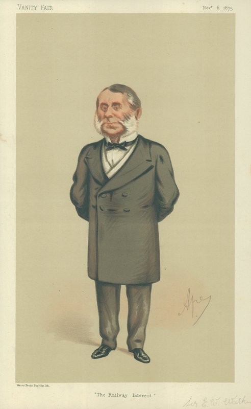 Sir Edward William Watkin, The Railway Interest, 6 listopada 1875 r., komiks Vanity Fair autorstwa Carlo Pellegrini