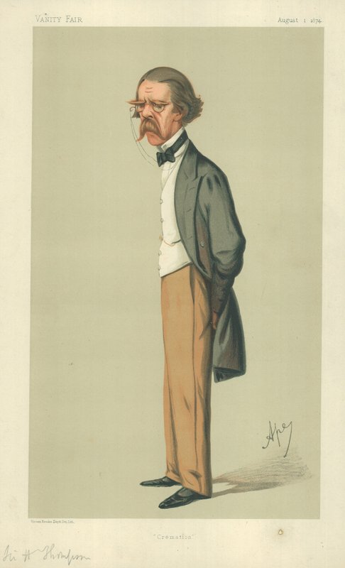 Sir Henry Thompson, kremacja 1 sierpnia 1874, rysunek Vanity Fair autorstwa Carlo Pellegrini