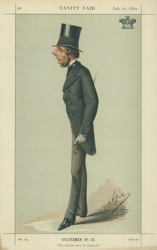 Markiz Westminster, najbogatszy człowiek w Anglii, 16 lipca 1870, komiks Vanity Fair autorstwa Carlo Pellegrini