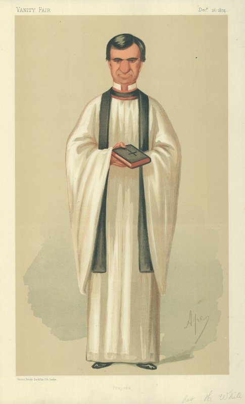 The Rev Henry White, Prayers, 26 grudnia 1874, komiks Vanity Fair autorstwa Carlo Pellegrini