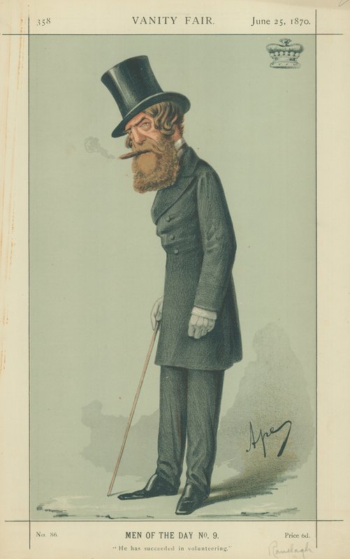 Wicehrabia Ranelagh, udało mu się zostać wolontariatem, 25 czerwca 1870, komiks Vanity Fair autorstwa Carlo Pellegrini