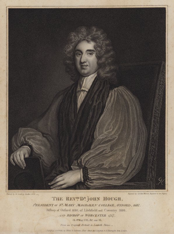 John Hough, angielski biskup i prezes Magdalen College w Oksfordzie autorstwa Caroline Watson
