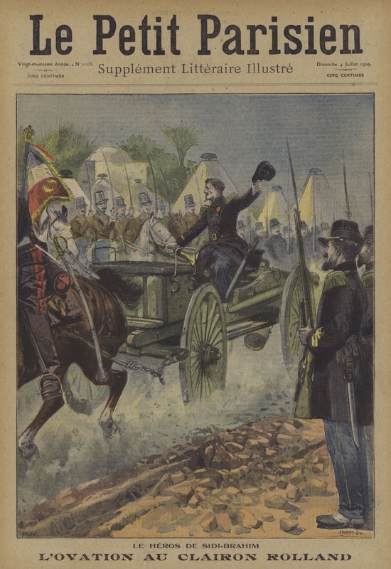 Owacja dla trębacza Rollanda, bohatera bitwy pod Sidi Brahim, Algieria, 1845 autorstwa Carrey