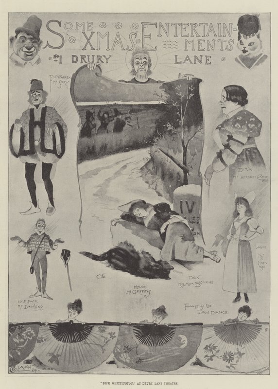 Dick Whittington, w Drury Lane Theatre autorstwa Cecil Charles Windsor Aldin