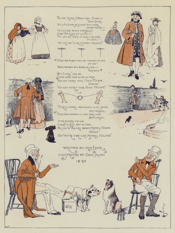 Wdowa Malone, Charles Lever autorstwa Cecil Charles Windsor Aldin