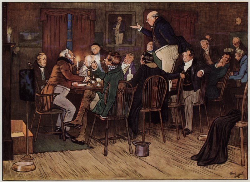 Ilustracja do The Pickwick Papers autorstwa Cecila Aldina (kolor lito) autorstwa Cecil Charles Windsor Aldin
