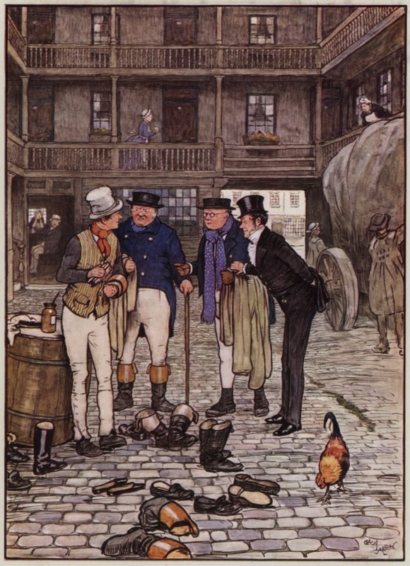 Ilustracja do The Pickwick Papers autorstwa Cecila Aldina (kolor lito) autorstwa Cecil Charles Windsor Aldin