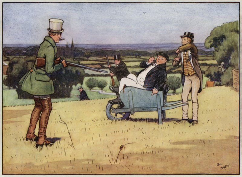 Ilustracja do The Pickwick Papers autorstwa Cecila Aldina (kolor lito) autorstwa Cecil Charles Windsor Aldin