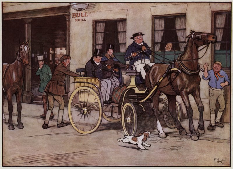 Ilustracja do The Pickwick Papers autorstwa Cecila Aldina (kolor lito) autorstwa Cecil Charles Windsor Aldin