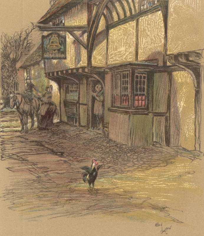 The Bell Inn, Waltham St Lawrence autorstwa Cecil Charles Windsor Aldin