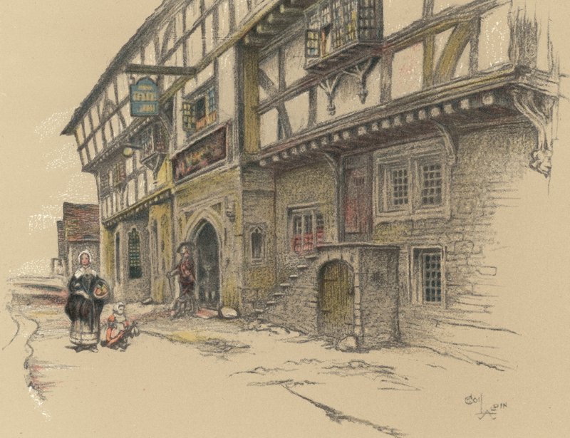 The George Inn, Norton St Philip autorstwa Cecil Charles Windsor Aldin