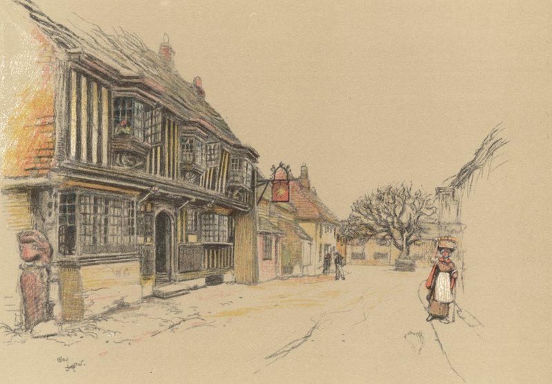 The Star Inn, Alfriston autorstwa Cecil Charles Windsor Aldin