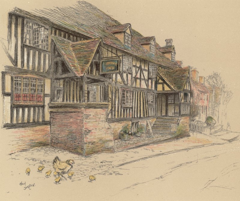 Talbot Inn, Chaddesley Corbett autorstwa Cecil Charles Windsor Aldin
