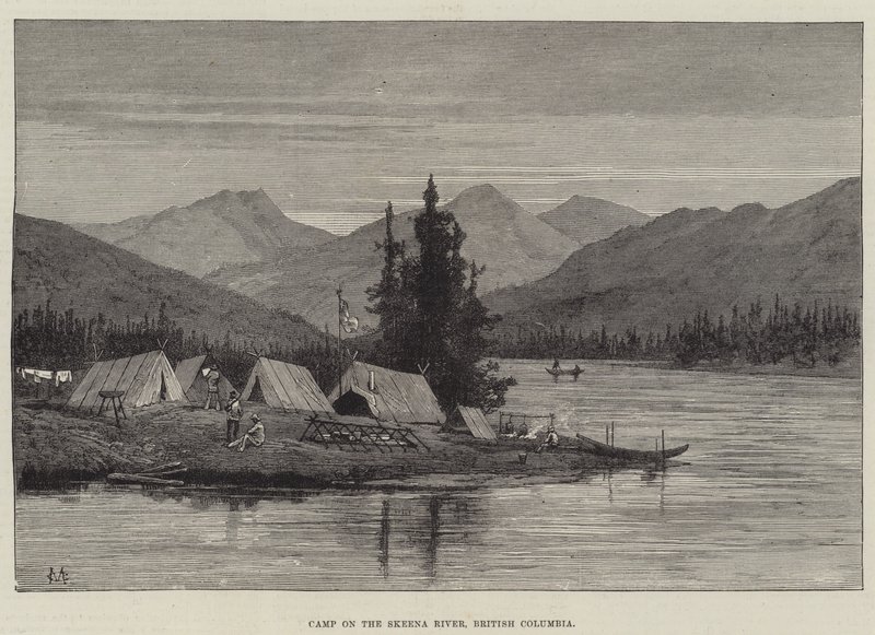 Obóz na rzece Skeena, Kolumbia Brytyjska autorstwa Charles Auguste Loye