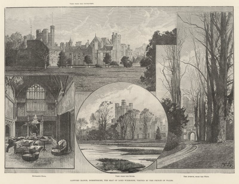 Canford Manor, Dorsetshire, siedziba lorda Wimborne, odwiedzana przez księcia Walii autorstwa Charles Auguste Loye