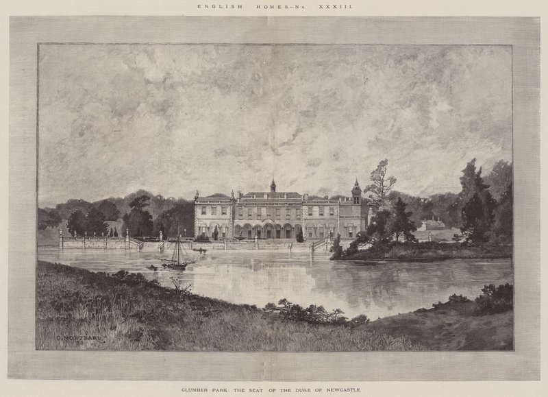 Clumber Park, siedziba księcia Newcastle autorstwa Charles Auguste Loye