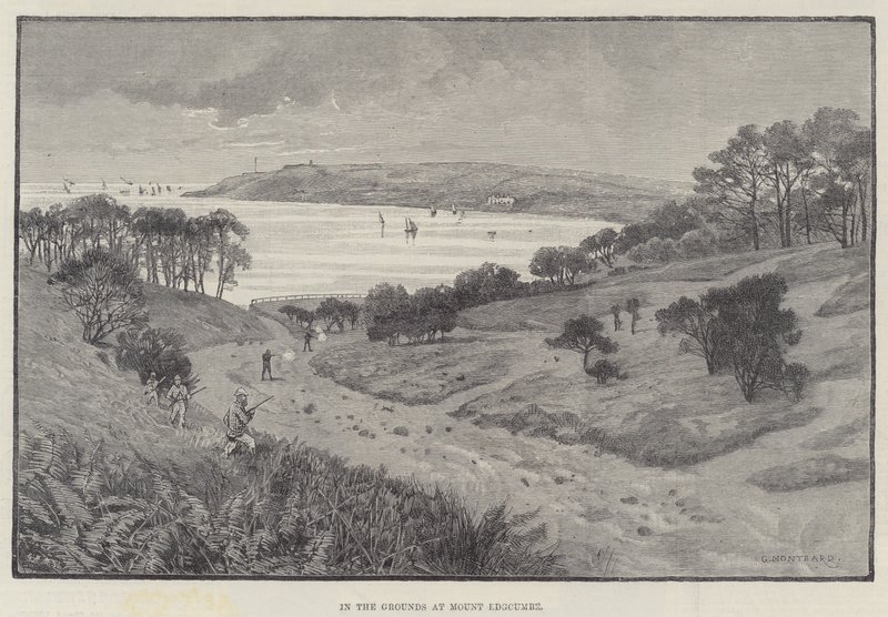 Na terenie pod górą Edgcumbe autorstwa Charles Auguste Loye